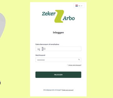 inlogscherm met invoerveld gebruikersnaam en wachtwoord