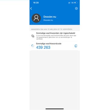 Microsoft authenticator screenshot mobiel