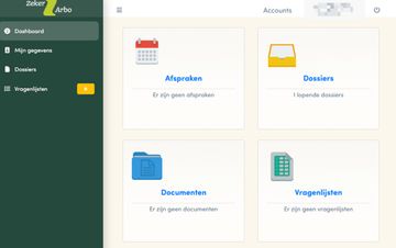 screenshot van persoonlijk portaal ZekerArbo