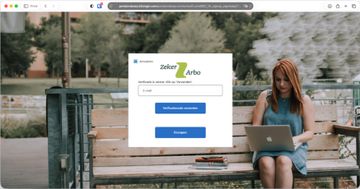 screenshot van inlogpagina werkgeversportaal invullen e-mail voor aanvragen nieuw wachtwoord