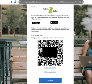 screenshot qr code authenticator werkgeversportal