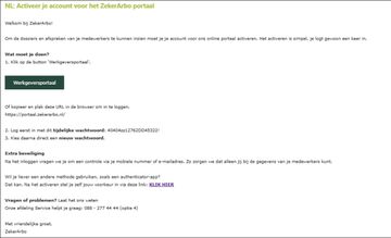 screenshot uit mail met link naar werkgeversportaal